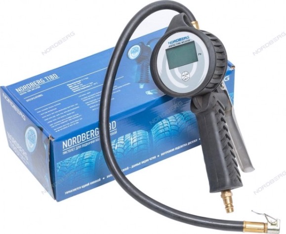 Пистолет NORDBERG Ti8D для подкачки колес, манометр цифровой