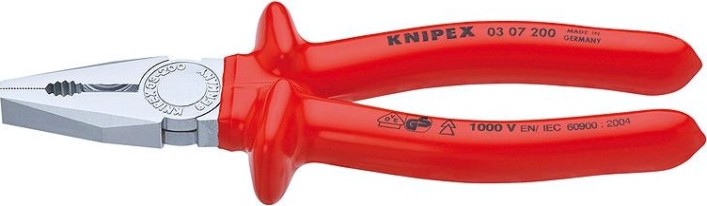 Плоскогубцы диэлектрические KNIPEX 0307160 1000 V, 160 мм, комбинированные [KN-0307160]