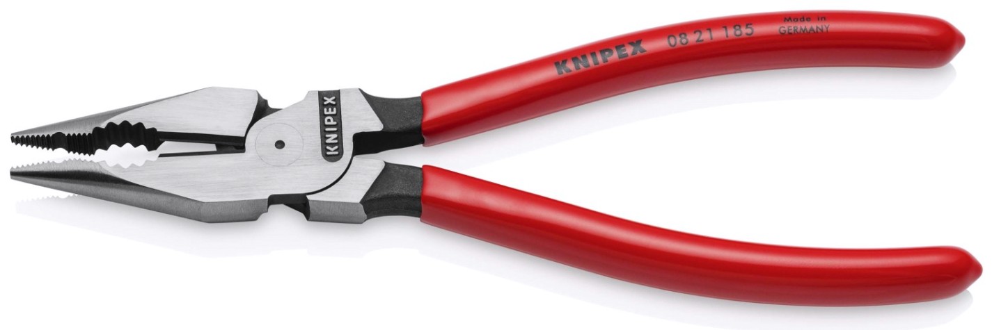 Плоскогубцы KNIPEX KN-0821185SB комбинированные остроконечные с удлиненными губкам