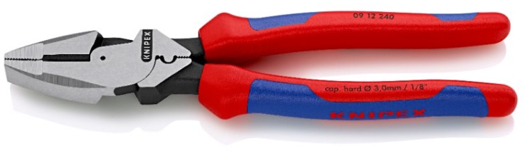Плоскогубцы KNIPEX KN-0912240SB Lineman's электромонтажные, зона обжима, 240 мм