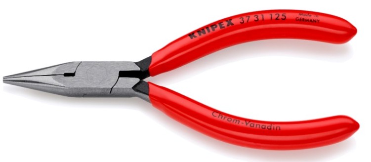 Плоскогубцы KNIPEX KN-3731125SB захватные прецизионные, плоскокруглые губки, 125 м