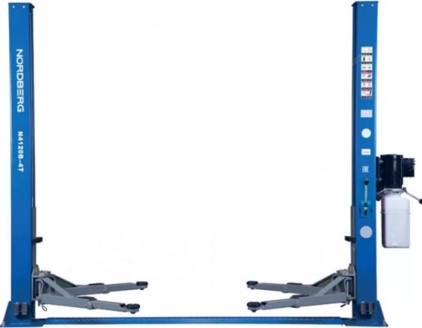 Подъемник автомобильный NORDBERG N4120BM-4B 380v 2х стоечный 4т синий [ЦБ-0009399]