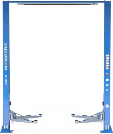 Подъемник автомобильный NORDBERG N4120H1-4B двухстоечный 4 т с верхн. синхр., (220В) синий [ЦБ-00008006]