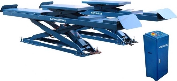 Подъемник автомобильный NORDBERG N635-4,5B ножничный для сх-разв 4,5т, 380в, 2 уровня (с авар [ЦБ-00009167]