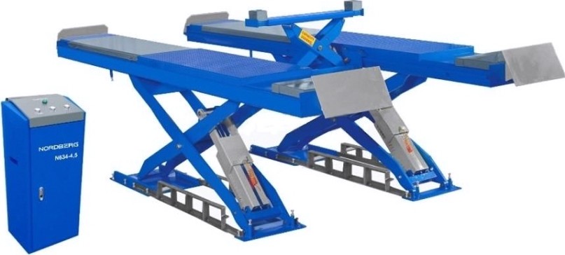Подъемник ножничный NORDBERG N634-4.5B для сход-развала, 4,5 т, 380В синий [ЦБ-00000328]
