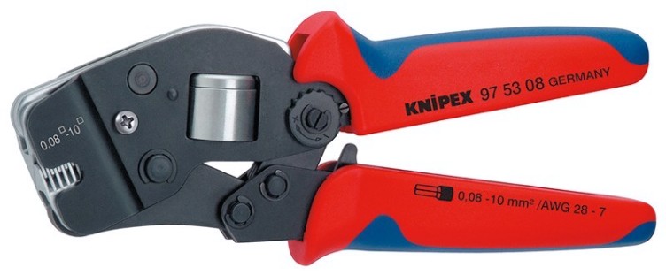 Пресс-клещи KNIPEX KN-975308SB для контактных гильз DIN 46228
