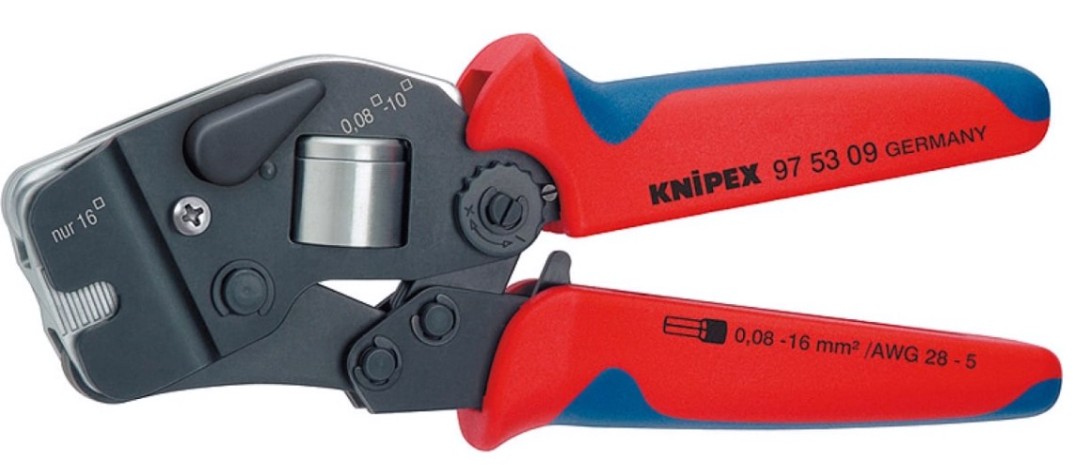 Пресс-клещи KNIPEX KN-975309SB для контактных гильз DIN 46228