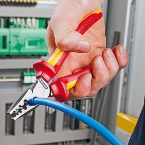 Пресс-клещи KNIPEX KN-9778180TBK vde, 9 гнезд, контактные гильзы DIN 46228