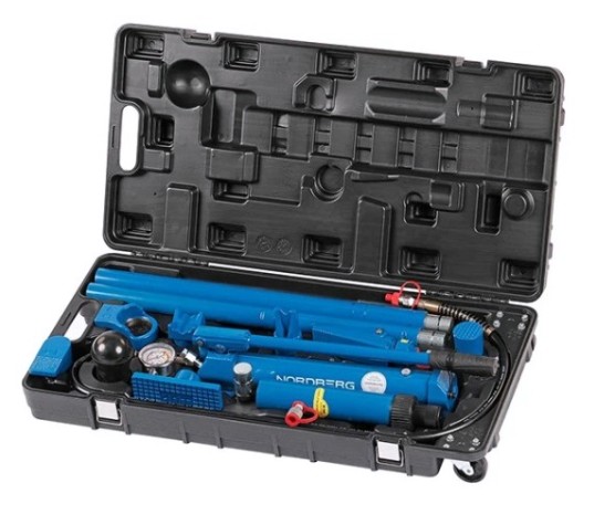 Растяжка рихтовочная c манометром NORDBERG N3811 в кейсе, усилие 10 т
