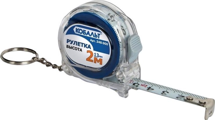 Рулетка Кобальт 248-900 высота 2мx13мм прозрачный корпус