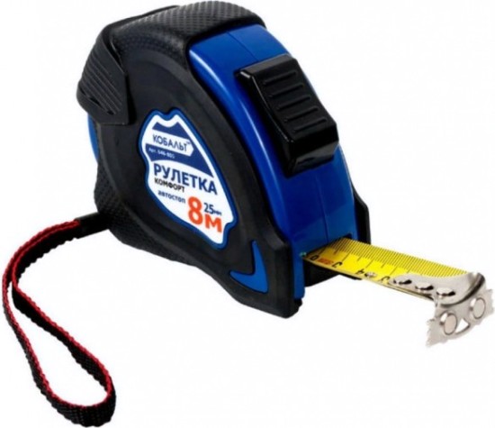 Рулетка Кобальт 646-805 комфорт 8мx25мм обрезиненный корпус