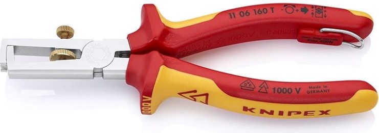 Съемник изоляции диэлектрический KNIPEX 1106160T 1000 V, 160 мм [KN-1106160T]