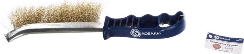 Щетка из латунной проволоки Кобальт 240 мм пластмассовая ручка 248-733 [248-733]