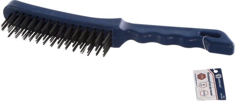 Щетка из стальной проволоки Кобальт 4 рядная 280 мм, пластмассовая ручка 248-658 [248-658]