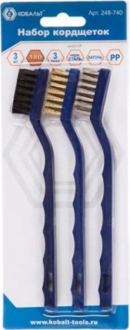 Щетка Кобальт 248-740 набор кордщеток 180 мм (3 шт.), пластмассовая ручк