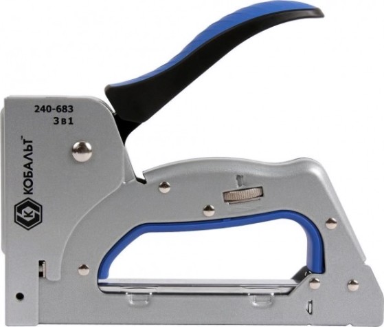 Скобозабиватель ручной Кобальт 240-683 механический 3 в 1 6-14 мм, тип 53, шпильки, гвозд