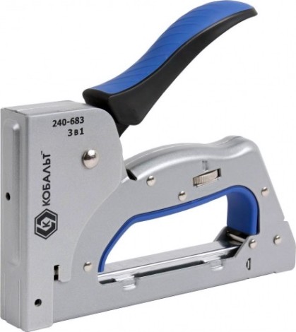 Скобозабиватель ручной Кобальт 240-683 механический 3 в 1 6-14 мм, тип 53, шпильки, гвозд