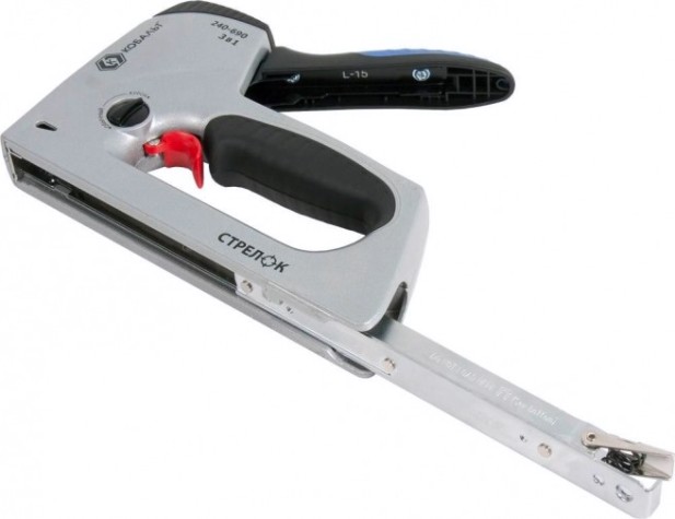 Скобозабиватель ручной Кобальт 240-690 механический стрелок 6-14 мм, тип 53, шпильки, гво