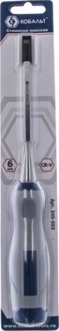 Стамеска Кобальт 245-503 плоская 6х140 мм, cr-v, двухкомпонентная рукоятка