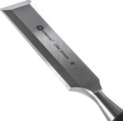 Стамеска Кобальт 245-626 плоская 30х140 мм, cr-v, двухкомпонентная рукоятка