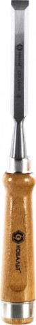 Стамеска Кобальт 245-756 плоская 16х140 мм, cr-v, деревянная рукоятка