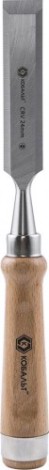 Стамеска Кобальт 245-794 плоская 24х140 мм, cr-v, деревянная рукоятка