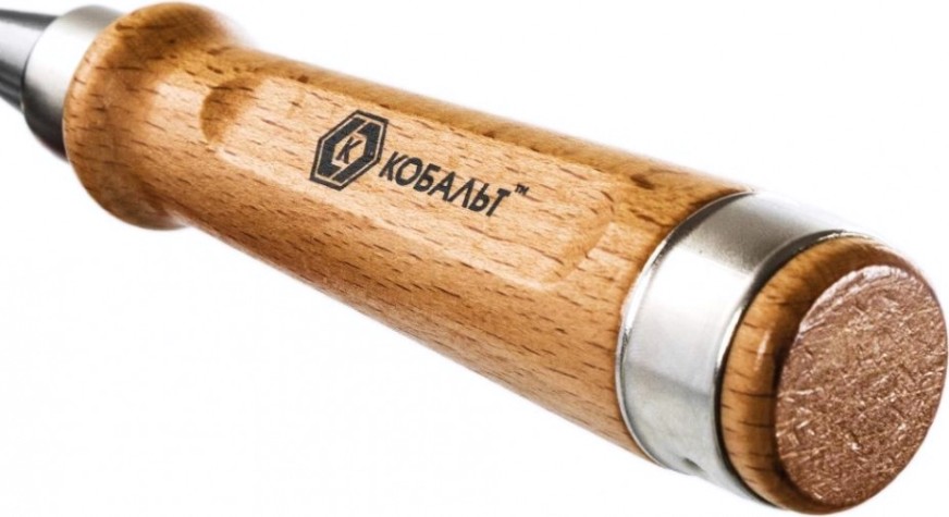 Стамеска Кобальт 245-817 плоская 28х140 мм, cr-v, деревянная рукоятка