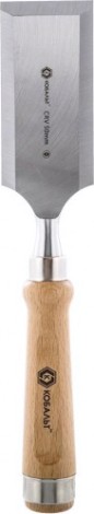 Стамеска Кобальт 245-855 плоская 50х140 мм, cr-v, деревянная рукоятка