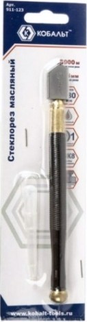 Стеклорез Кобальт 911-123 1-роликовый, мет. рукоятка, масляный