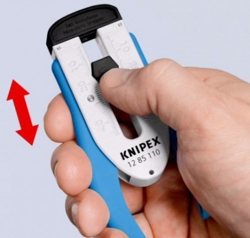 Стриппер KNIPEX KN-1285110SB для удаления первичной оболочки оптоволокна ø 0.12