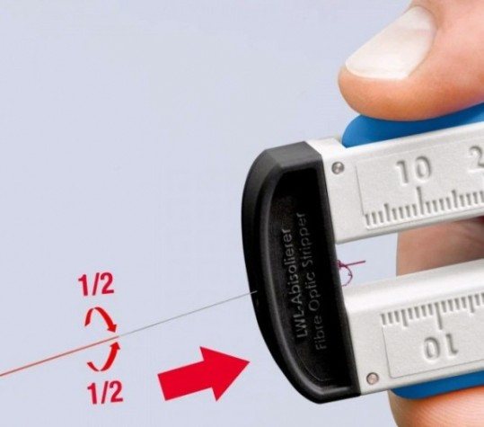 Стриппер KNIPEX KN-1285110SB для удаления первичной оболочки оптоволокна ø 0.12