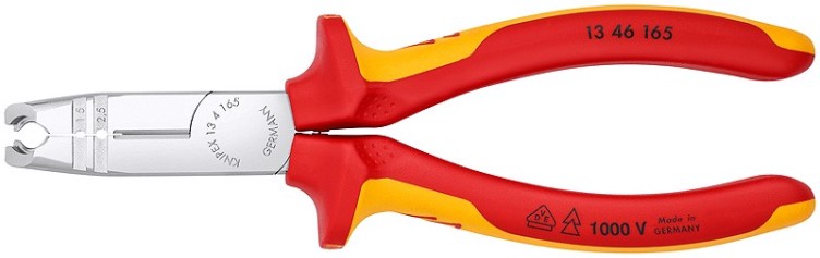 Стриппер KNIPEX KN-1346165SB VDE для круглых кабелей, диэлектрические ручки