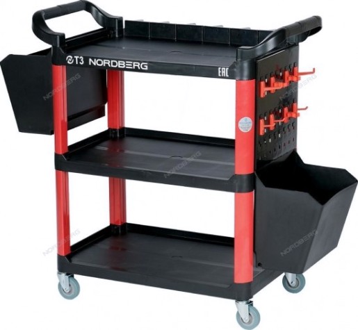 Тележка инструментальная NORDBERG T3 с пластиковыми полками (состоит из 2 коробок) [ЦБ-00015524]