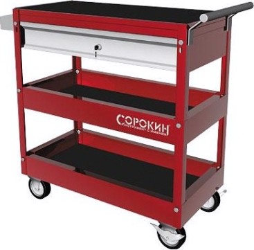 Тележка СОРОКИН 9.6 2 полки + ящик