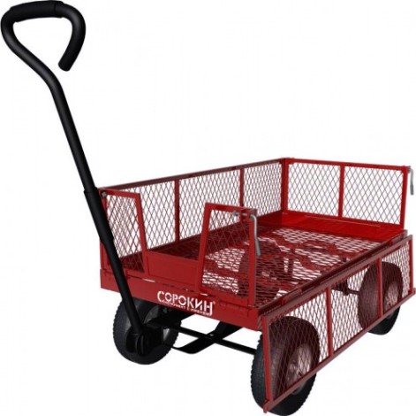 Тележка транспортировочная СОРОКИН 9.42 с бортами, четырехколесная 100 кг, 965х510 мм