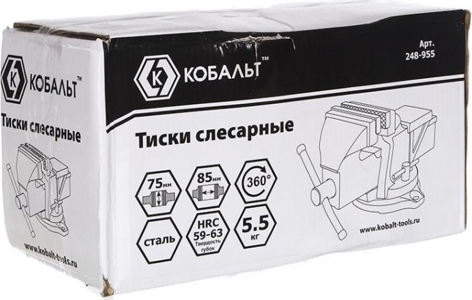 Тиски слесарные Кобальт 75 мм 248-955 [248-955]