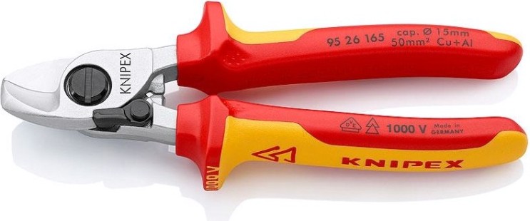 Тросорез KNIPEX 9526165SB 165 мм, с пружиной, диэлектрический [KN-9526165SB]