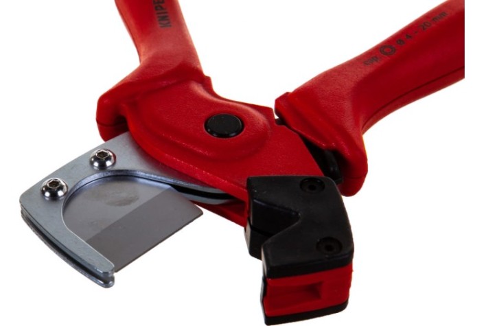 Труборез ручной KNIPEX KN-9010185SB для многослойных и пневматических шлангов, ø 4-20