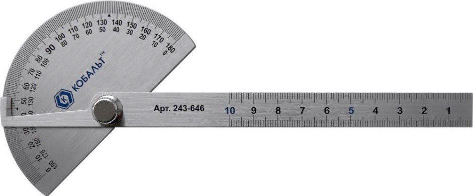 Угломер Кобальт 243-646 переставной с транспортиром, 150 мм