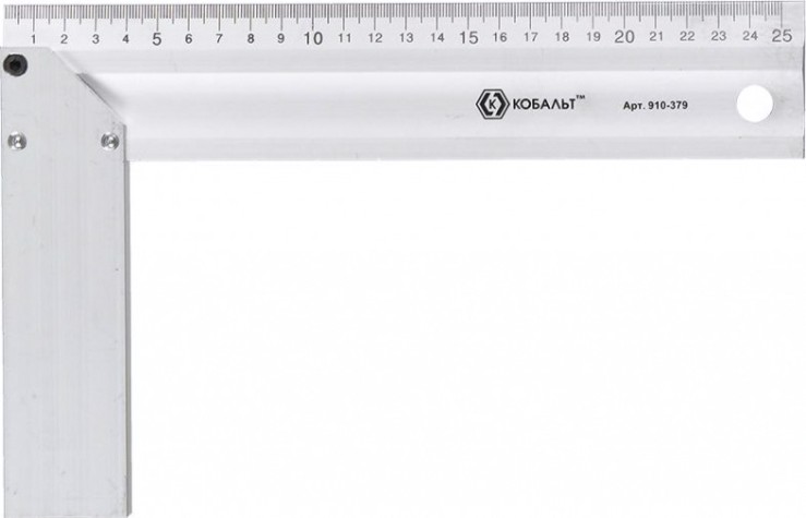 Угольник Кобальт 910-379 столярный 250 мм, алюминиевый