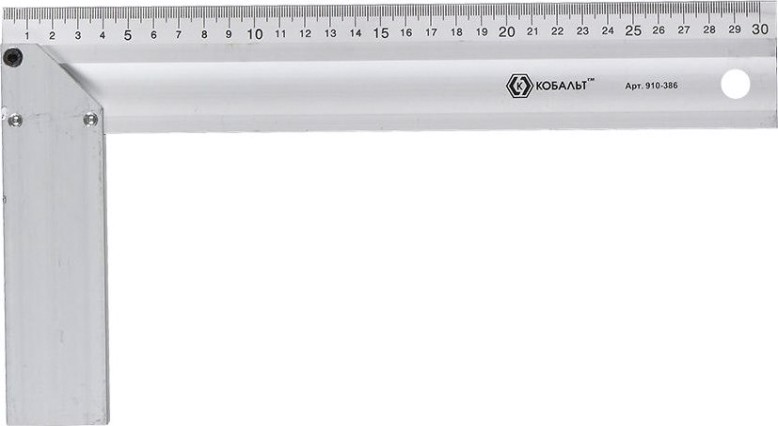 Угольник Кобальт 910-386 столярный 300 мм, алюминиевый
