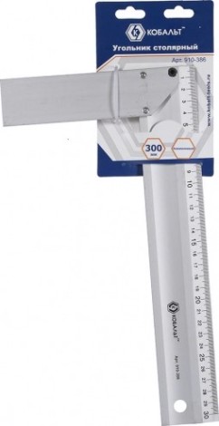 Угольник Кобальт 910-386 столярный 300 мм, алюминиевый