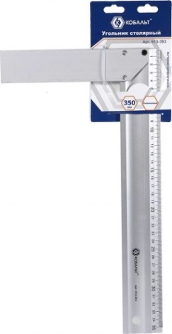 Угольник Кобальт 910-393 столярный 350 мм, алюминиевый