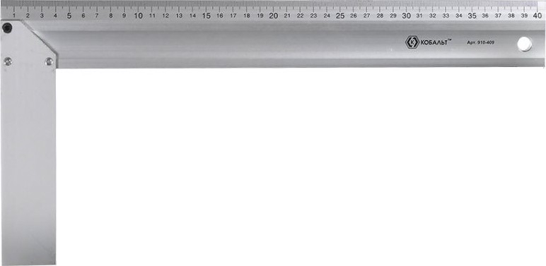 Угольник Кобальт 910-409 столярный 400 мм, алюминиевый
