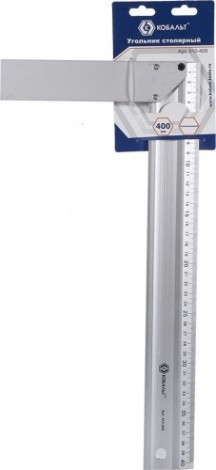 Угольник Кобальт 910-409 столярный 400 мм, алюминиевый