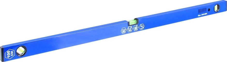 Уровень строительный Кобальт 243-004 комфорт, 1000 мм, профиль 20x49 мм, 3 глазка.