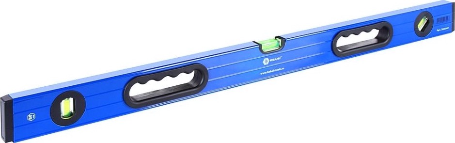 Уровень строительный Кобальт 243-097 комфорт, 800 мм, профиль 23x59 мм, 3 глазка.