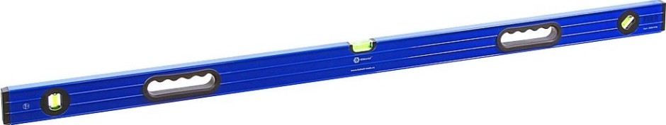 Уровень строительный Кобальт 243-110 комфорт, 1200 мм, профиль 23x59 мм, 3 глазка.