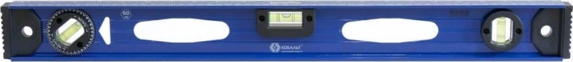 Уровень строительный Кобальт 243-158 800 мм, профиль 25x60 мм, 3 глазка, литой
