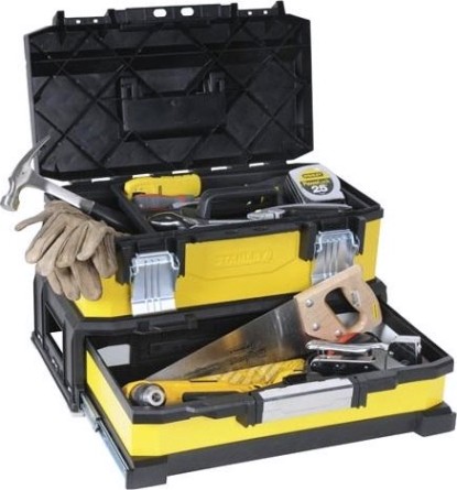 Ящик для инструмента STANLEY YELLOW METAL PLASTIC TOOLBOX WITH A DRAWER 20'' 1-95-829 [1-95-829]